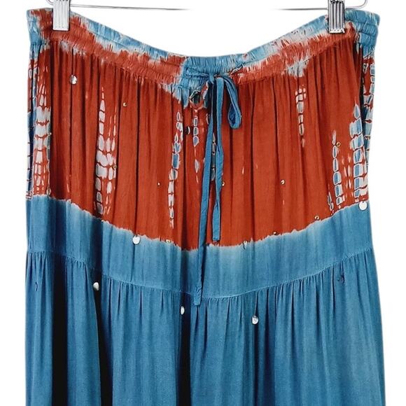 First Vision by Shirin VTG Free Size Tiered Boho Gypsy Hippie Maxi Skirt Beaded - Picture 3 of 5